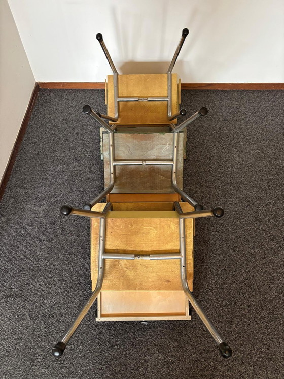 Image 1 of 3x Vintage Wim Rietveld / Auping bedside table 1950s