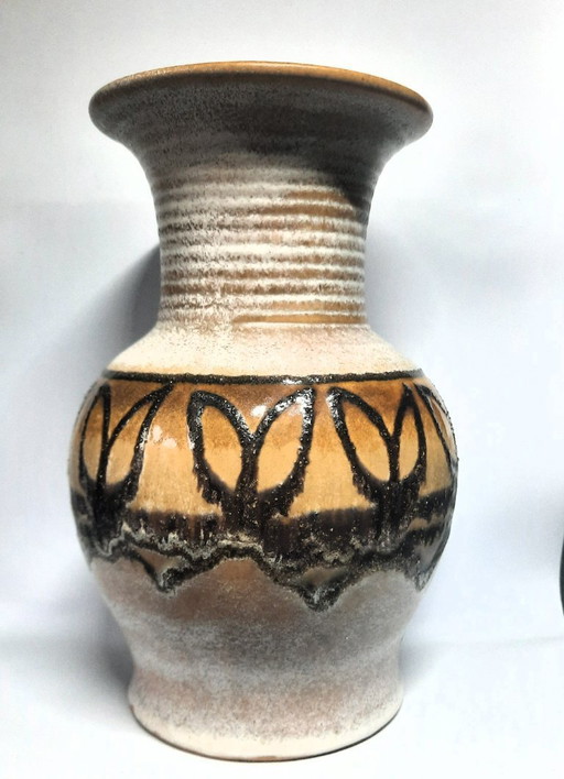 Vintage DDR Fat Lava Vaas Model 2982B van VEB Haldensleben