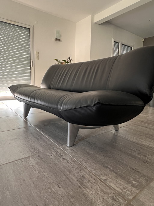 Leolux Tango 2-Sitzer-Sofa in schwarzem Leder