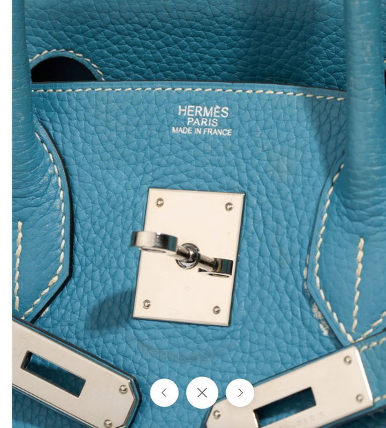 Image 1 of Borsa HERMES Birkin 30 in cuoio blu - 103225