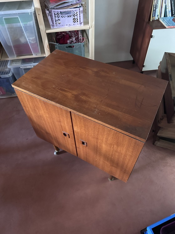Image 1 of Vintage cabinet from the 1950s/60s, teak veneer, Scandinavian style