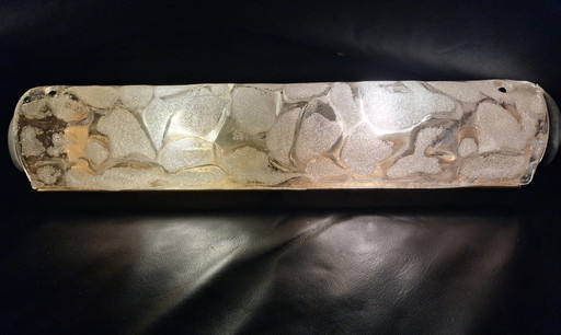 Seltene Vintage-Wandleuchte von Hillebrand aus Muranoglas mit Rasiersteckdose (40 cm) – Brutalismus der 1960er Jahre