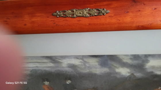 Große Jagdszene mit Holzrahmen – Bilderrahmen, Paper, Glass (photo 4 of 5)