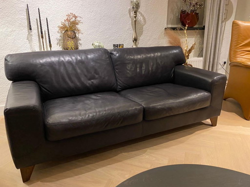 Machalke 2-Sitzer Sofa, Leder dunkelblau