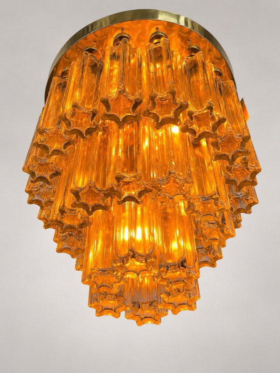 Lampadario/Plafoniera Glashütte anni '60/'70 – Glashütte Limburg, Vetro, Ottone (photo 3 of 5)