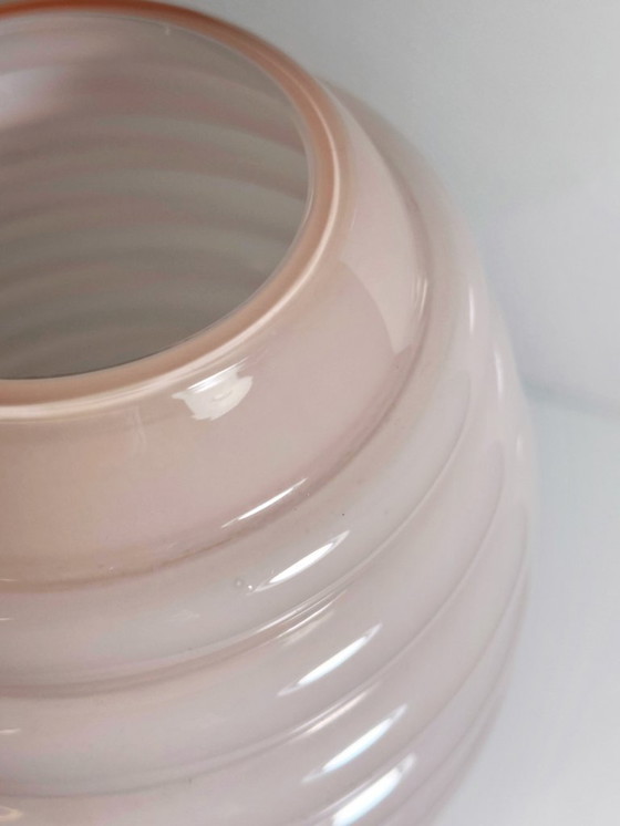 Image 1 of Vetrarti Murano Glass Vase Pink Milk Glass Venini Deco Style Pink Glass Venice