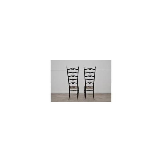 Image 1 of Paar vintage Italiaanse Chiavari eetkamerstoelen, 1960