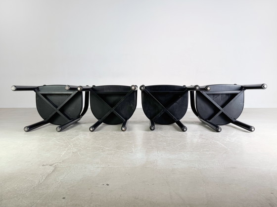 Image 1 of Set of 4 Original Vintage Rainer Daumiller Chairs Black Similar to Gubi