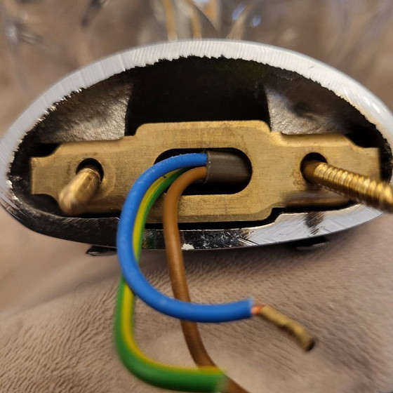 Image 1 of 2 applique da parete in stile space age, con struttura a bolla e acciaio cromato, risalenti agli anni '60 e '70.