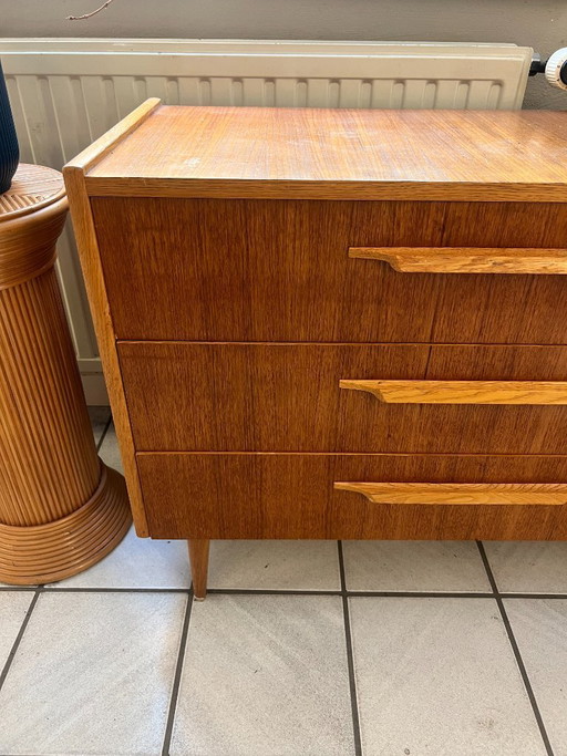 Cassettiera vintage, Svezia anni '60, teak e rovere