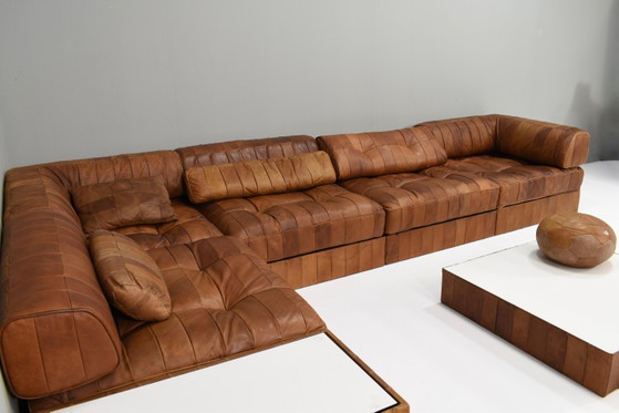 De Sede DS-88 Landscape Sectional Sofa in Cognac Tan Leather, Switzerland 1970's, Modular sofas, Wood, Brown (photo 8 of 10)