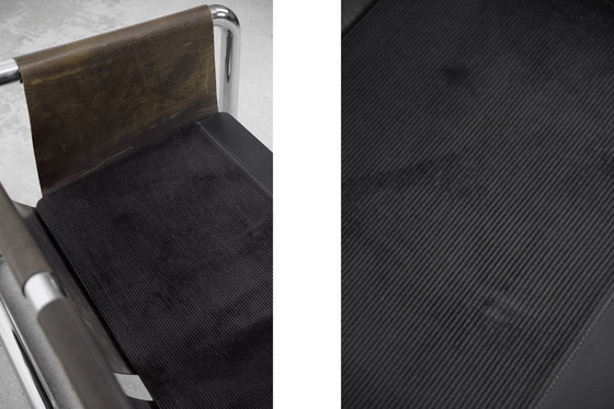 Image 1 of Vintage Brutalistische Buisvormige Metalen en Lederen Bauhaus Minimalistische Sofa 1950