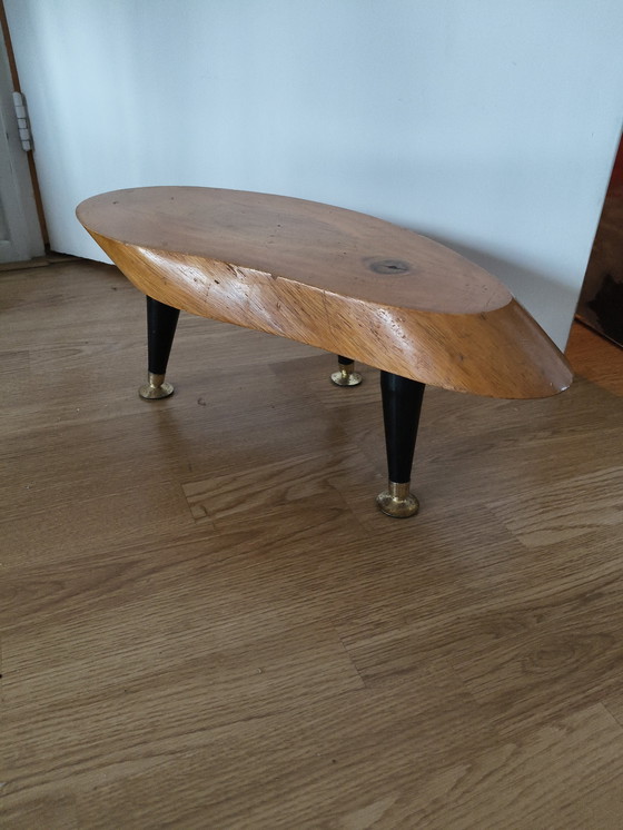 Image 1 of Table d'appoint vintage style tronc d'arbre, design Aubock
