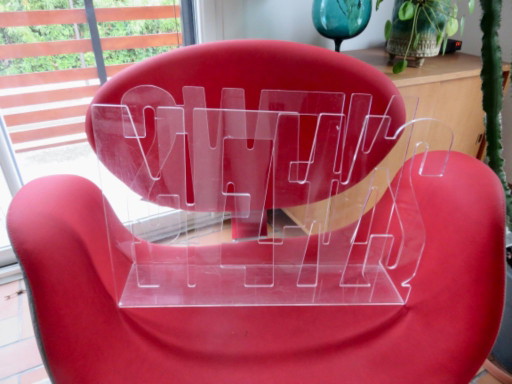 Magazine rack "news" in altuglas, transparent plexiglas, 1980, lucite