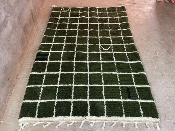 Alfombra verde de 250 cm x 150 cm. – Wool (photo 3 of 10)