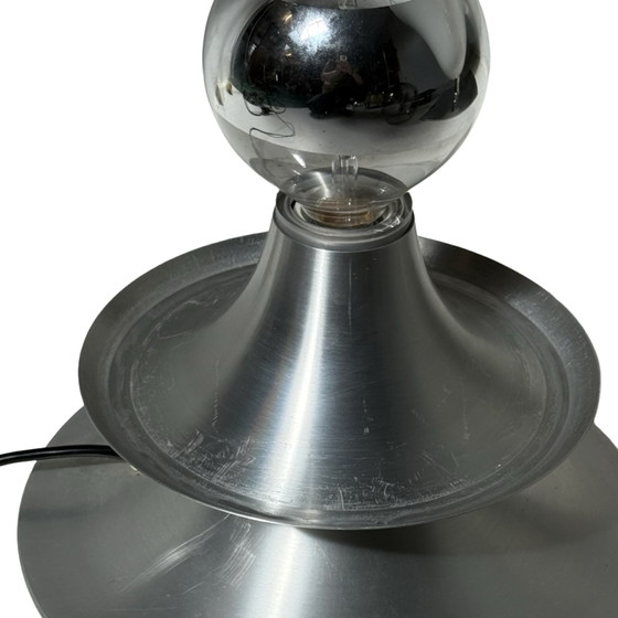RAAK Amsterdam - Table Lamp Model ‘Droomeiland’ - 1960s - Model Nr. D-2002 - Large - Smoked Glass – Aluminium (photo 5 of 9)
