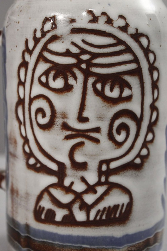 Image 1 of Michel Barbier a Vallauris - Brocca con rara doppia decorazione, Francia, anni '50