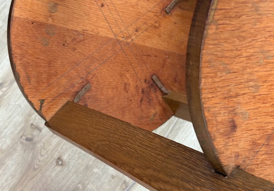 Tavolino Art Déco in rovere con ripiano inferiore rotondo – Tavolini, Legno (photo 3 of 5)