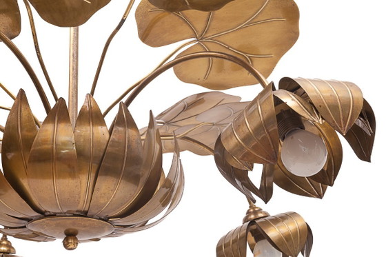 Lustre Nénuphar 10 Feux Maison Jansen – Brass (photo 9 of 11)