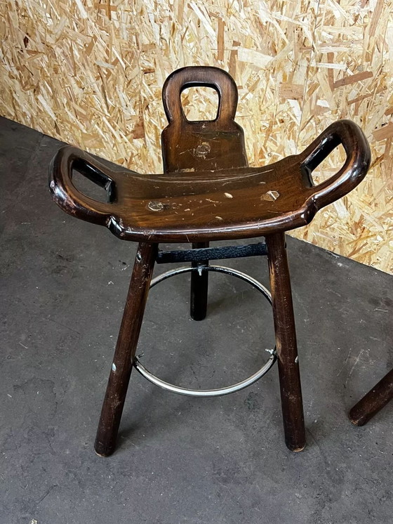 Image 1 of 4x 50's 60's Bar Stools Tabouret de bar Attributed Carl Malmsten Sweden Design