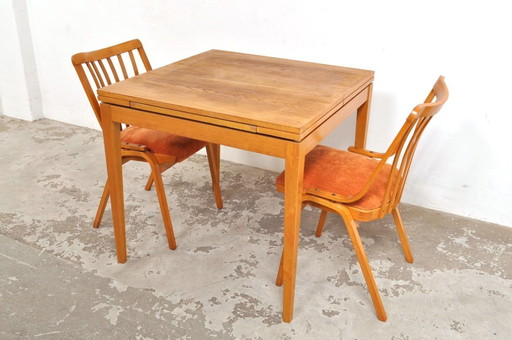 Table de salle à manger extensible vintage en bois de frêne, années 1960