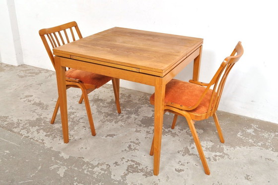 Image 1 of Table de salle à manger extensible vintage en bois de frêne, années 1960