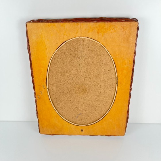 Image 1 of Petit Miroir en osier tressé, 1960