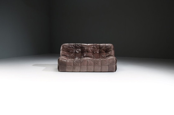 Image 1 of Divano Kashima in pelle vintage del 1982 di Michel Ducaroy per Ligne Roset Francia