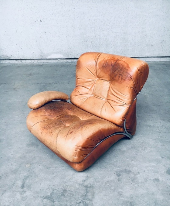 Image 1 of Midcentury Modern Italian Design 'COROLLA' Leather Sectional Sofa by I.P.E. Italy 1970's