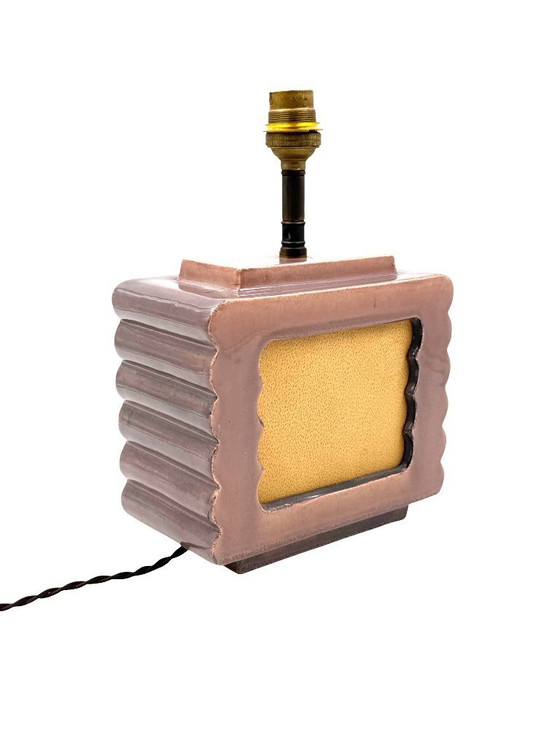 Image 1 of Art deco Keramik-Tischlampe, Andre Fau Boulogne Frankreich um 1940