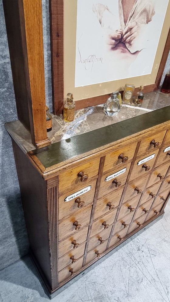 Image 1 of Apothecary Cabinet Drawers Antique Pharmacy Cabinet