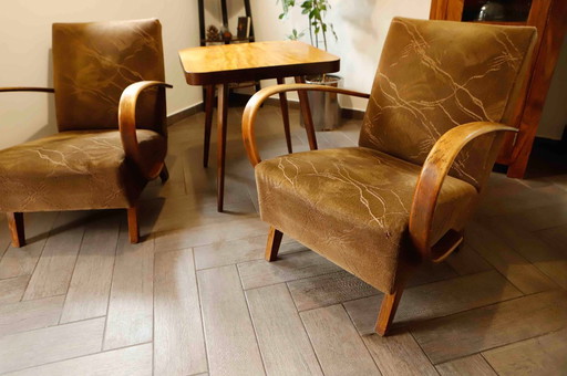 Set of Two Halabala Type C Armchairs