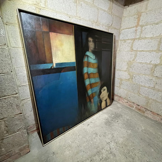 Erwin Mackowiak, A Woman's Confidence, Huile sur Toile, 1969 – Peintures et dessins, Metal, Design (photo 3 of 9)