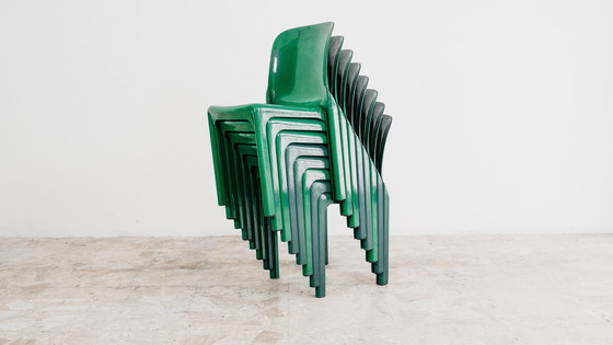 Image 1 of Set of 8 Selene Chairs by Artemide, Vico Magistretti, 1960s Design