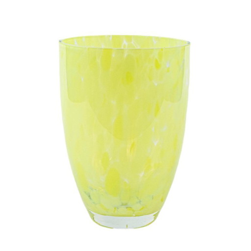 Lemon-coloured glass vase, Danish design, 1970s, made in Denmark