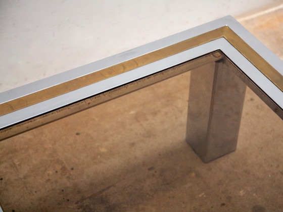 Image 1 of Belgo Chrome 1970s Coffee Table with Glass Top, Vintage design De Wulff