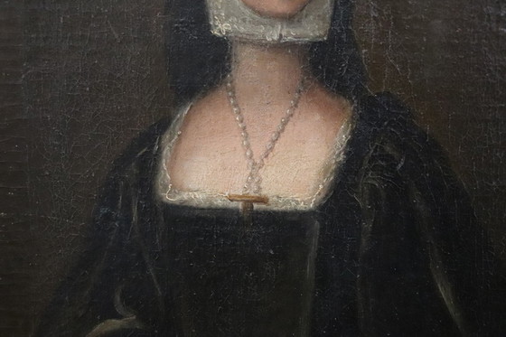 Image 1 of Retrato de una joven renacentista, óleo sobre lienzo, Italia, principios del siglo XVIII