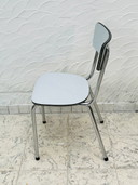 Set of 4 vintage chrome grey Formica kitchen chairs