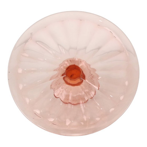 Roze Art Deco Taartschotel Gebak Schaal Depression Glass – Tafelaccessoires (photo 10 of 13)