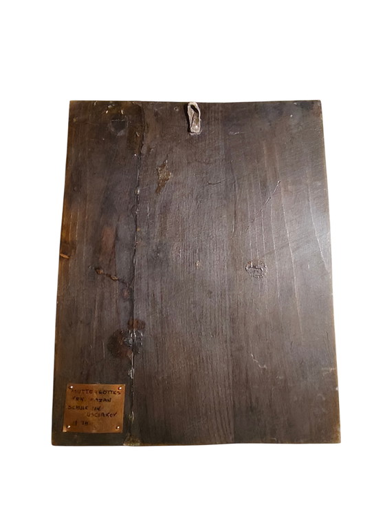 Image 1 of Icona russa "Madonna col Bambino" – dipinta a mano su legno, fondo oro, XX secolo