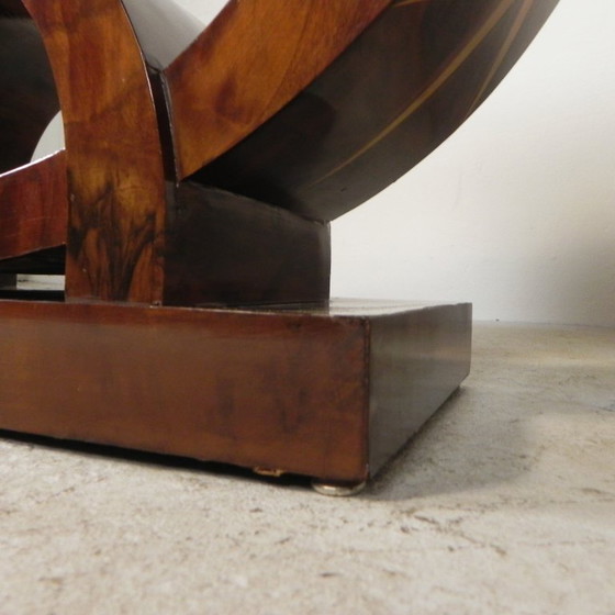 Image 1 of Art Deco style console table with different types of inlaid wood