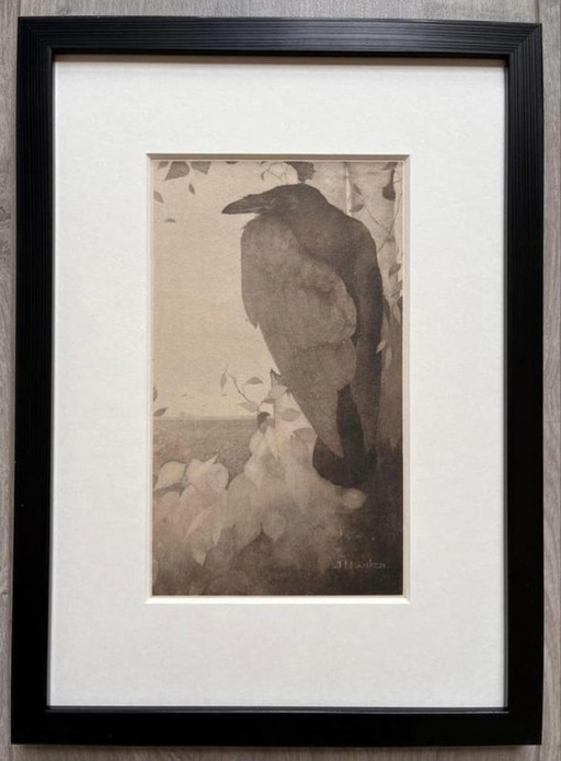 Jan Mankes 1889-1920 / Original Heliogravüre Rabe in Berkenboom 1923