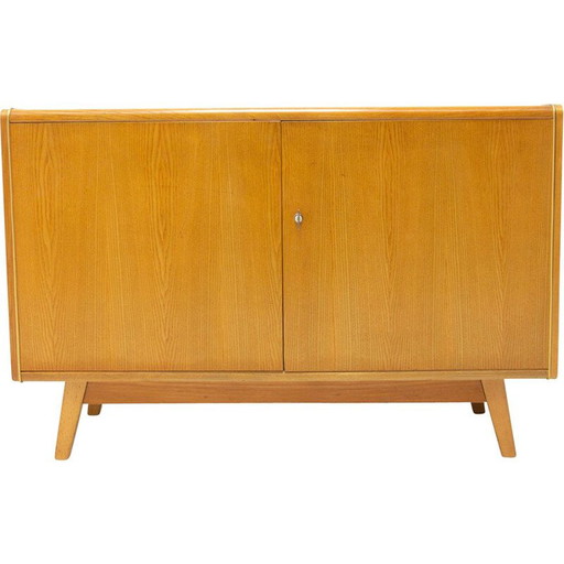 Vintage sideboard made of beech wood and opaxite glass by Hubert Nepožitek and Bohumil Landsman for Jitona, 1960