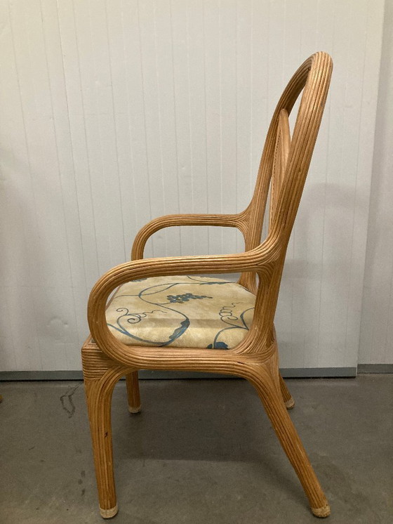 Image 1 of 4 Vivai del Sud eetkamerstoelen van riet, bamboe en palmbladeren