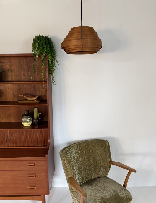 Lampada a sospensione vintage a stecche, Hans Agne Jakobsson anni '60