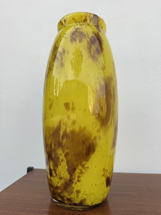 Grande vaso giallo marmorizzato Art Déco – Vasi, Vetro (photo 13 of 15)