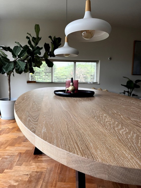 Image 1 of Custom Exclusieve Eikenhouten Ovale Tafel – 290x120 cm