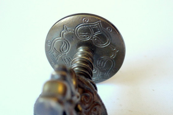 Solid Bronze Candle holder for wider candles, Brown, Vintage (photo 9 of 10)