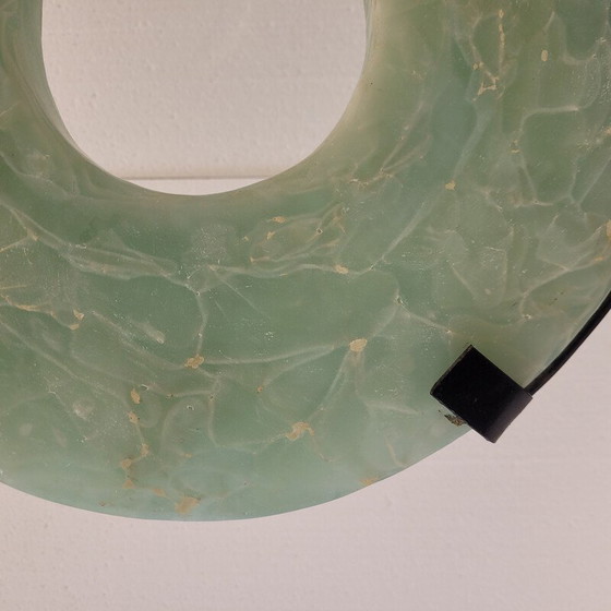 Image 1 of Vintage double disc sculpture in celadon-colored mineral, China