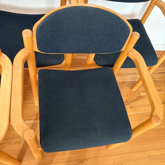 5x Vintage Casala Beechwood Chair – Dining chairs, Textile (photo 5 of 9)